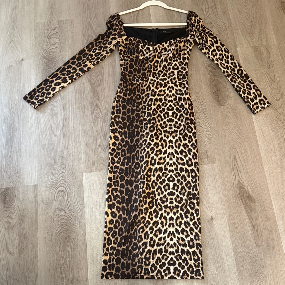 Leopard Print Long Sleeve Dress
